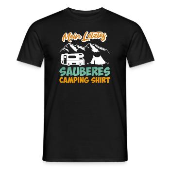 Letztes sauberes Camping Shirt - Männer T-Shirt - Schwarz - Vorne - AI Model Male 178 light (178cm)