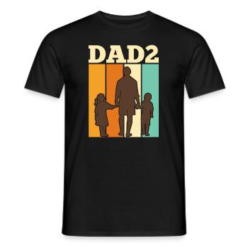 Père 2 Enfants Papa 2 Fils 2 Filles Messieurs - T-shirt homme - noir - Devant - AI Model Male 178 light (178cm)