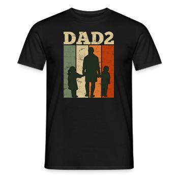 Père 2 Enfants Papa 2 Fils 2 Filles Messieurs - T-shirt homme - noir - Devant - AI Model Male 178 light (178cm)
