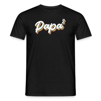 Papa 2 Enfants 2 Filles 2 Fils Père - T-shirt homme - noir - Devant - AI Model Male 178 light (178cm)
