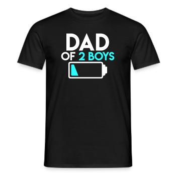 Dad 2 sons Father 2 children - Men's T-Shirt - black - Front - AI Model Male 178 light (178cm)