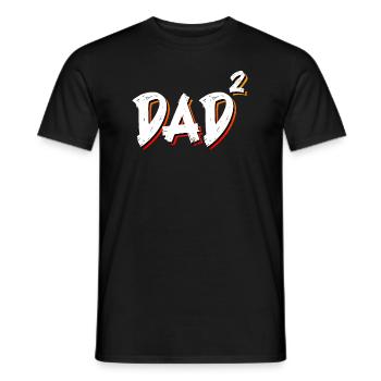 Dad 2 Children Father of Two - Men's T-Shirt - black - Front - AI Model Male 178 light (178cm)