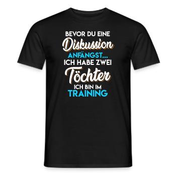 Vater 2 Söhn Papa 2 Kinder - Männer T-Shirt - Schwarz - Vorne - AI Model Male 178 light (178cm)