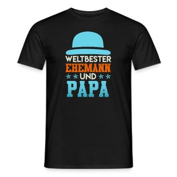 Weltbester Ehemann und Vater Papa - Männer T-Shirt - Schwarz - Vorne - AI Model Male 178 light (178cm)