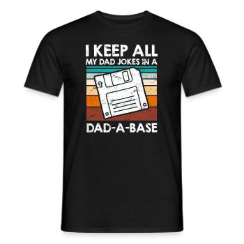 Keep my Jokes in a Dad-a-base Papa Witze - Men's T-Shirt - black - Front - AI Model Male 178 light (178cm)