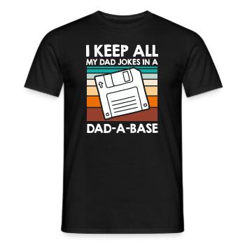Keep my Jokes in a Dad-a-base Papa Witze - Men's T-Shirt - black - Front - AI Model Male 178 light (178cm)