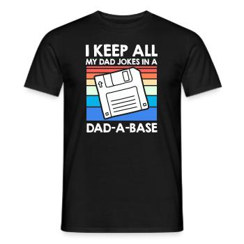 Keep my Jokes in a Dad-a-base Papa Witze - Men's T-Shirt - black - Front - AI Model Male 178 light (178cm)