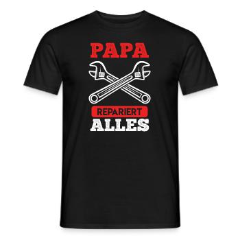 Papa repariert alles Bastler - Männer T-Shirt - Schwarz - Vorne - AI Model Male 178 light (178cm)