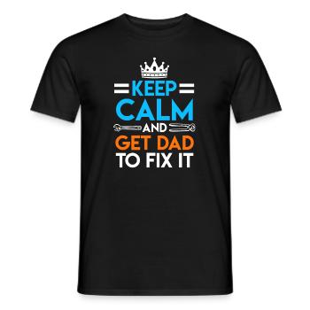 Get Dad to fix it Papa fixes the - Men's T-Shirt - black - Front - AI Model Male 178 light (178cm)