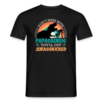 Ne jouez pas avec Papasaurus, vous vous faites jurrasskicked - T-shirt homme - noir - Devant - AI Model Male 178 light (178cm)