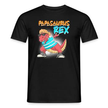 Papasaurus Rex Vater Papa - Männer T-Shirt - Schwarz - Vorne - AI Model Male 178 light (178cm)
