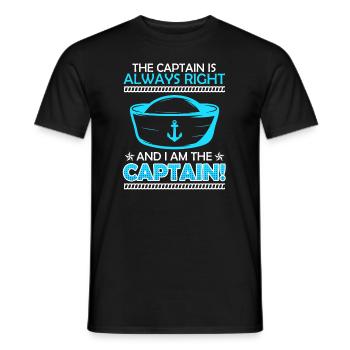 The captain is always right I am the Kätp'n - Men's T-Shirt - black - Front - AI Model Male 178 light (178cm)