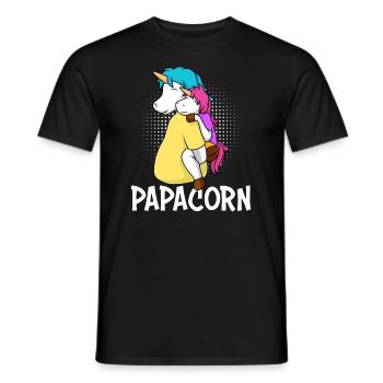 Papacorn Père Licorne Fille Papa - T-shirt homme - noir - Devant - AI Model Male 178 light (178cm)