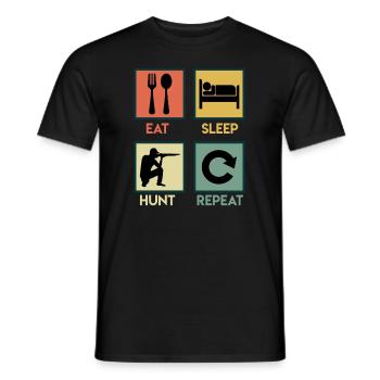 Eat Sleep Hunt Repeat Jäger Jagd - Männer T-Shirt - Schwarz - Vorne - AI Model Male 178 light (178cm)