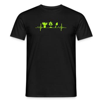 Gardening Heartbeat Garden Gardener - Men's T-Shirt - black - Front - AI Model Male 178 light (178cm)