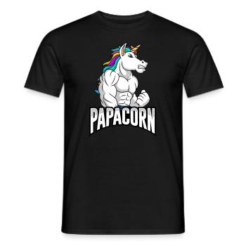 Papacorn Unicorn Father-to-be Dad - Men's T-Shirt - black - Front - AI Model Male 178 light (178cm)