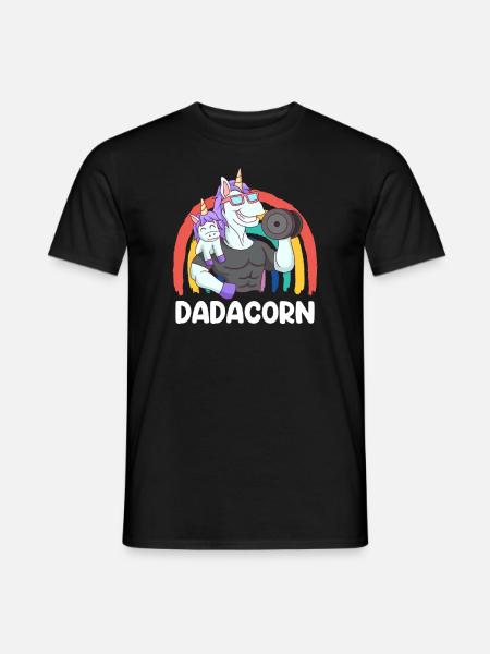 Papa Tochter werdender Papa Bodybuilder Dadacorn - Mænd T-shirt - sort