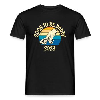 Bientôt papa 2023 papa - T-shirt homme - noir - Devant - AI Model Male 178 light (178cm)