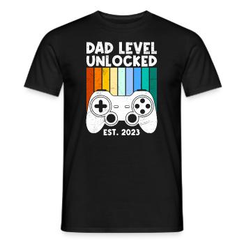 Dad Level unlocked werdender Vater 2023 - Männer T-Shirt - Schwarz - Vorne - AI Model Male 178 light (178cm)