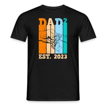 2nd Child 2023 Dad 2 Children Father - Men's T-Shirt - black - Front - AI Model Male 178 light (178cm)