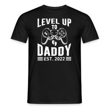 Level up to Daddy 2022 Papa 2022 werdender Vater - Männer T-Shirt - Schwarz - Vorne - AI Model Male 178 light (178cm)