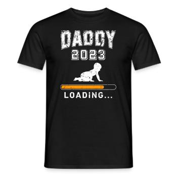 Papa 2023 chargement Papa-à-être 2023 Père 2023 - T-shirt homme - noir - Devant - AI Model Male 178 light (178cm)