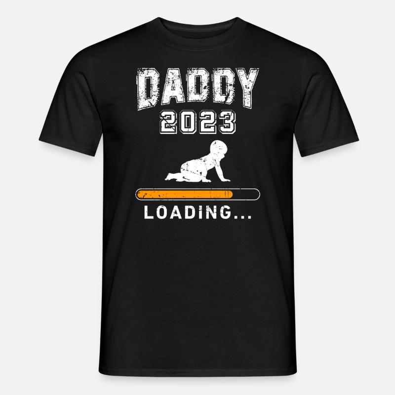 Daddy 2023 loading werdender Papa 2023 Vater 2023 - Männer T-Shirt - Schwarz