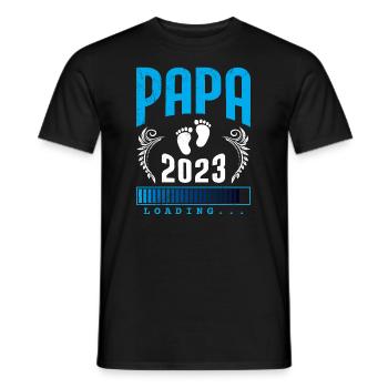 Papa 2023 chargement Papa-à-être 2023 - T-shirt homme - noir - Devant - AI Model Male 178 light (178cm)