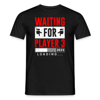 Waiting for Player 3 Werdender Vater Baby Geburt - Männer T-Shirt - Schwarz - Vorne - AI Model Male 178 light (178cm)