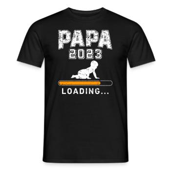 Papa 2023 chargement Papa-à-être 2023 Père 2023 - T-shirt homme - noir - Devant - AI Model Male 178 light (178cm)