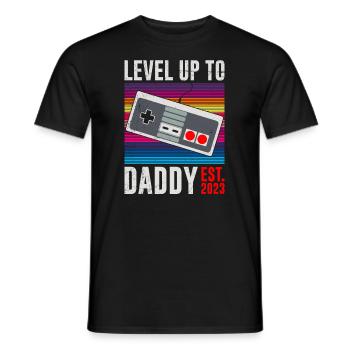 Level up to Daddy 2023 Dad-to-be - Men's T-Shirt - black - Front - AI Model Male 178 light (178cm)