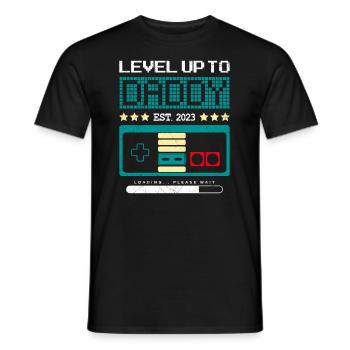 Level up to Daddy 2023 Dad-to-be - Men's T-Shirt - black - Front - AI Model Male 178 light (178cm)
