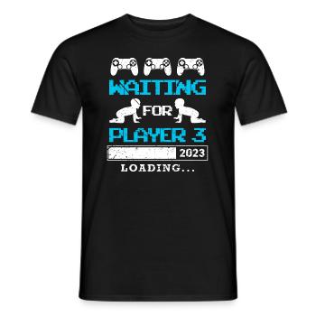 Waiting for Player 3 Werdender Vater Baby Geburt - Männer T-Shirt - Schwarz - Vorne - AI Model Male 178 light (178cm)