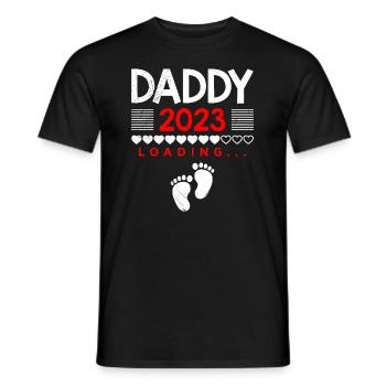 Papa 2023 chargement papa-à-être 2023 - T-shirt homme - noir - Devant - AI Model Male 178 light (178cm)