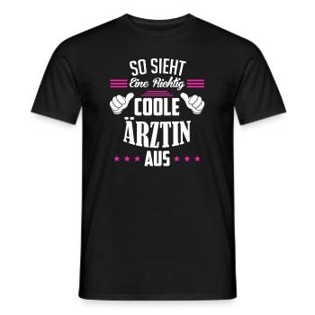 So sieht eine richtig coole Ärztin aus Ärtzin - Männer T-Shirt - Schwarz - Vorne - AI Model Male 178 light (178cm)