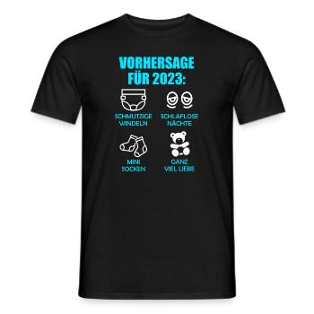 Werdende Eltern Vorhersage für 2023 Werdender Papa - Männer T-Shirt - Schwarz - Vorne - AI Model Male 178 light (178cm)