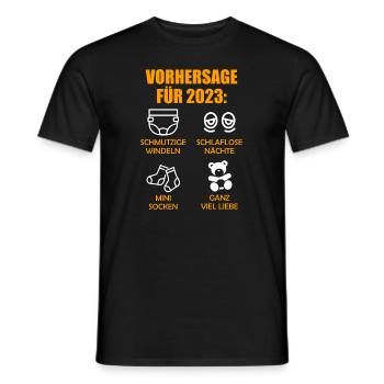 Werdende Eltern Vorhersage für 2023 Werdender Papa - Männer T-Shirt - Schwarz - Vorne - AI Model Male 178 light (178cm)