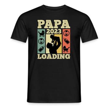 Papa 2023 chargement Papa-à-être 2023 - T-shirt homme - noir - Devant - AI Model Male 178 light (178cm)