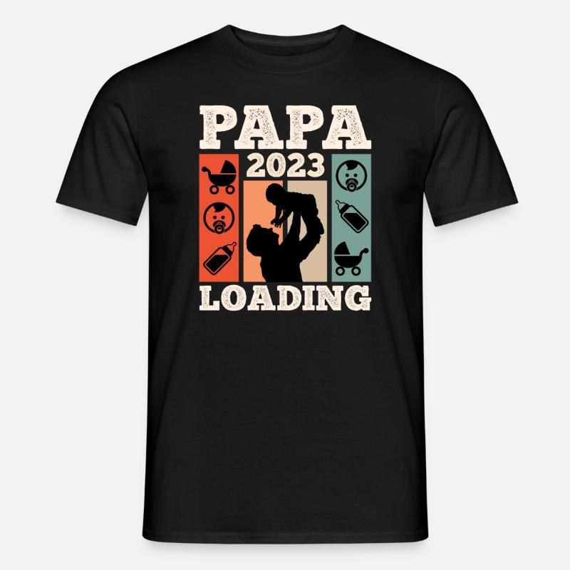 Papa 2023 loading werdender Papa 2023 - Männer T-Shirt - Schwarz