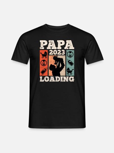 Papa 2023 loading werdender Papa 2023 - Männer T-Shirt - Schwarz