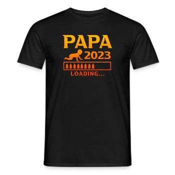 Papa 2023 laoding Papa-à-être - T-shirt homme - noir - Devant - AI Model Male 178 light (178cm)