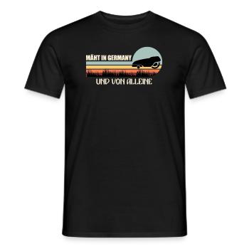 Mäht in Germany und von alleine Mähroboter - Männer T-Shirt - Schwarz - Vorne - AI Model Male 178 light (178cm)