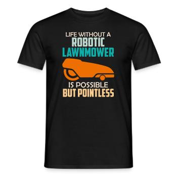 Rasen mähen Roboter Mähroboter - Männer T-Shirt - Schwarz - Vorne - AI Model Male 178 light (178cm)