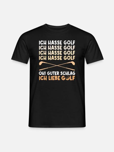 Lustiger Golf Spruch Ich hasse Golf ich liebe Golf - Männer T-Shirt - Schwarz