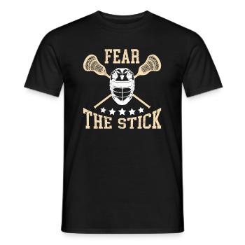 Fear the Lacrosse Stick Lacrosse - Männer T-Shirt - Schwarz - Vorne - AI Model Male 178 light (178cm)
