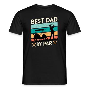 Golfer Papa Best Dad by Par Golfspieler Golf - Men's T-Shirt - black - Front - AI Model Male 178 light (178cm)
