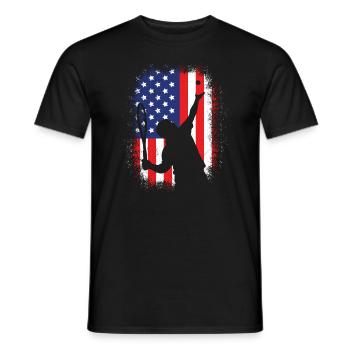 USA Tennis Aufschlag Tennis - Männer T-Shirt - Schwarz - Vorne - AI Model Male 178 light (178cm)