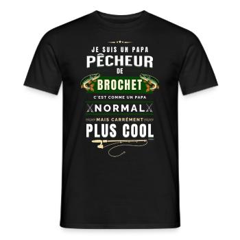 Papa Pêcheur de Brochet - Pêche - T-shirt homme - noir - Devant - AI Model Male 178 light (178cm)