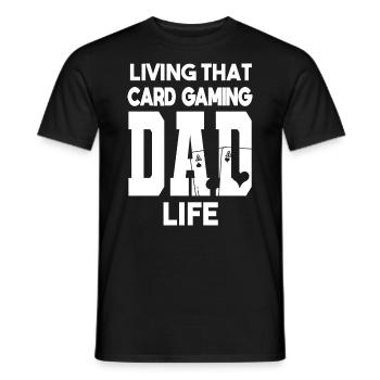 Vivre ce jeu de cartes papa vie joueur de cartes - T-shirt homme - noir - Devant - AI Model Male 178 light (178cm)
