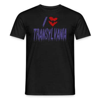 Halloween I Love Transylvania Vampire - Men's T-Shirt - black - Front - AI Model Male 178 light (178cm)